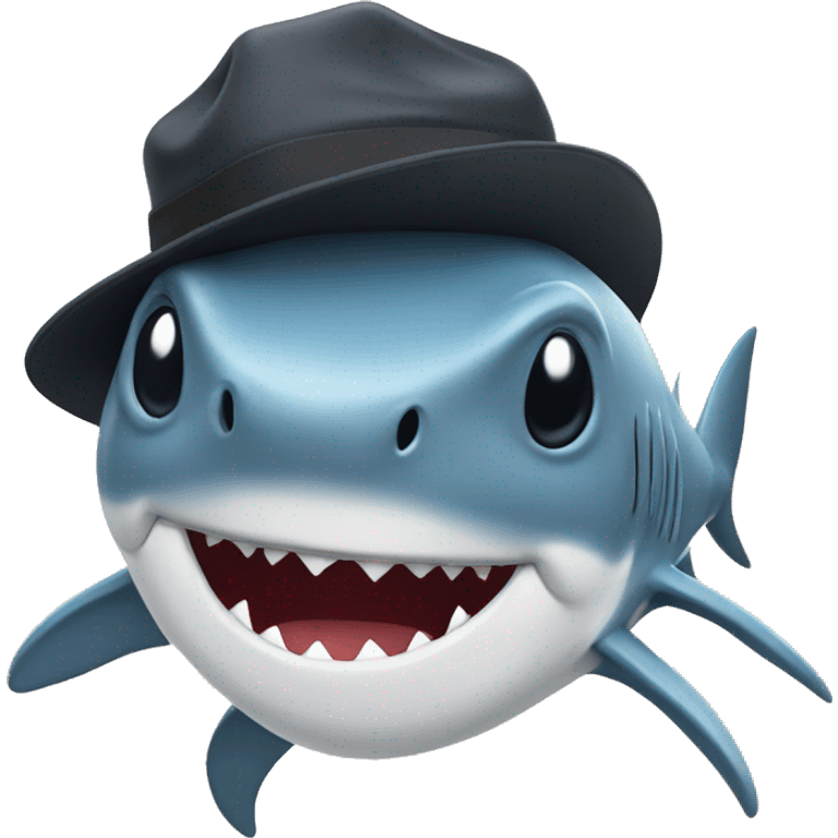 shark with hat emoji