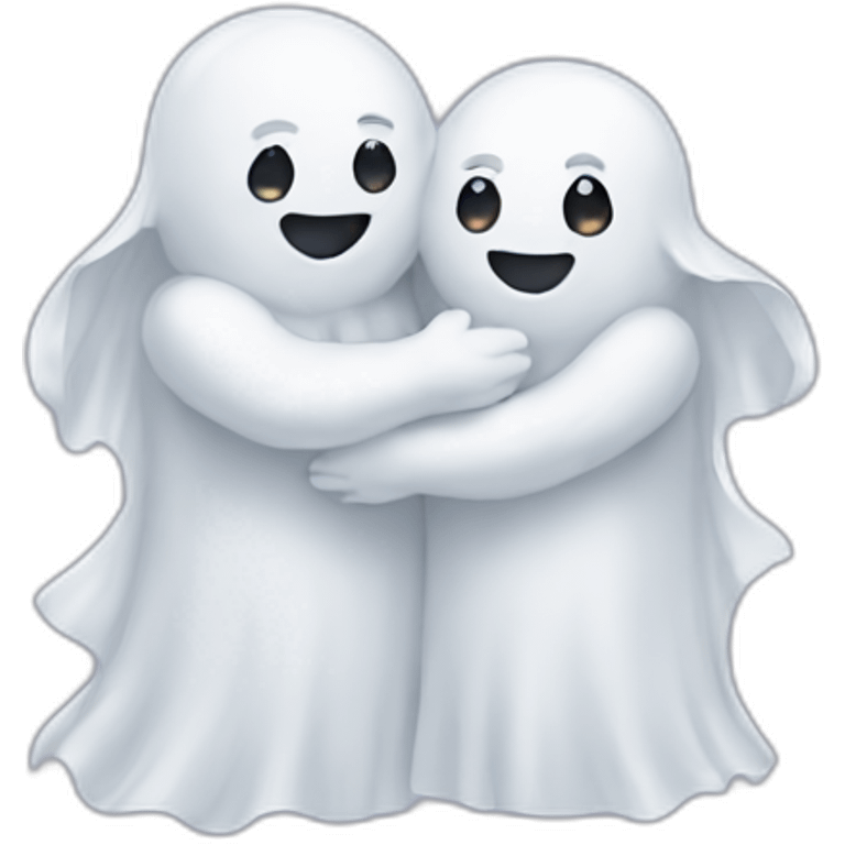 two hugging ghosts emoji