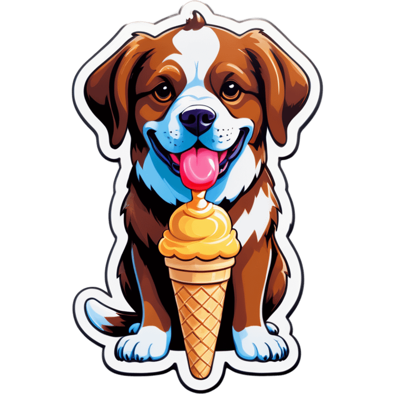 Dog wearing a ice cream cone emoji