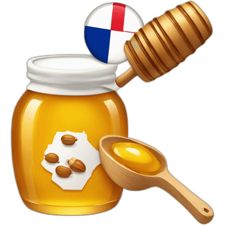 Honey pot with nuts France map logo  emoji