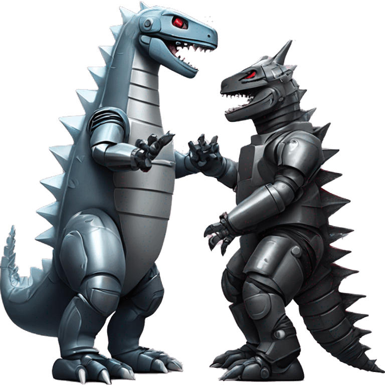 Mechagodzilla and Godzilla in love emoji