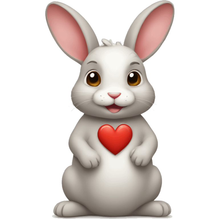 rabbit with heart emoji