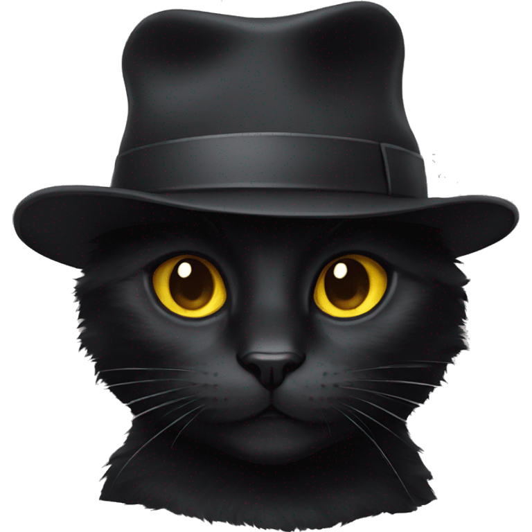 black cat with a hat emoji