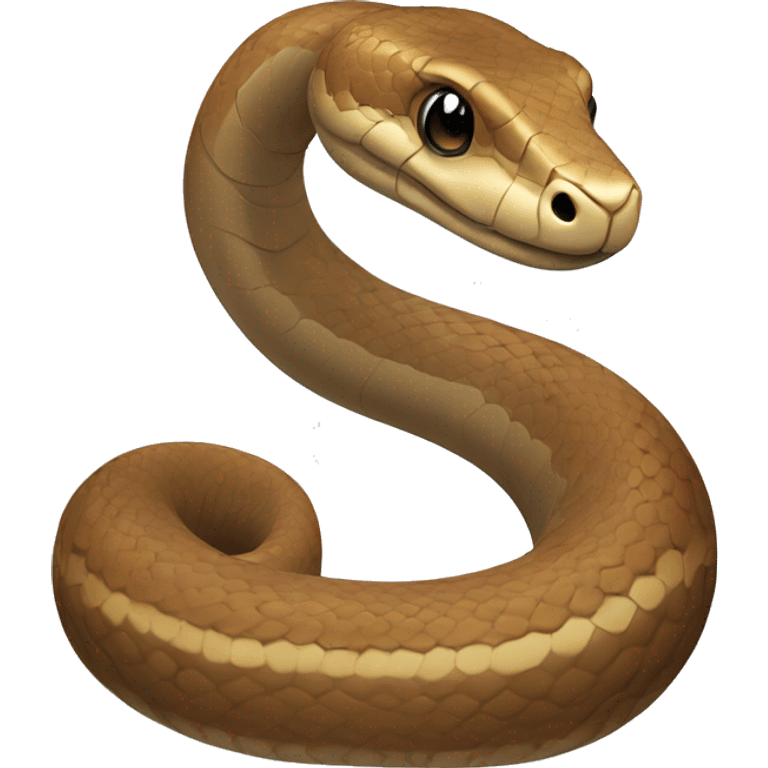 Brown snake with curved up nose  emoji