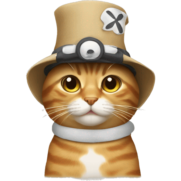 Cat with propeller hat emoji