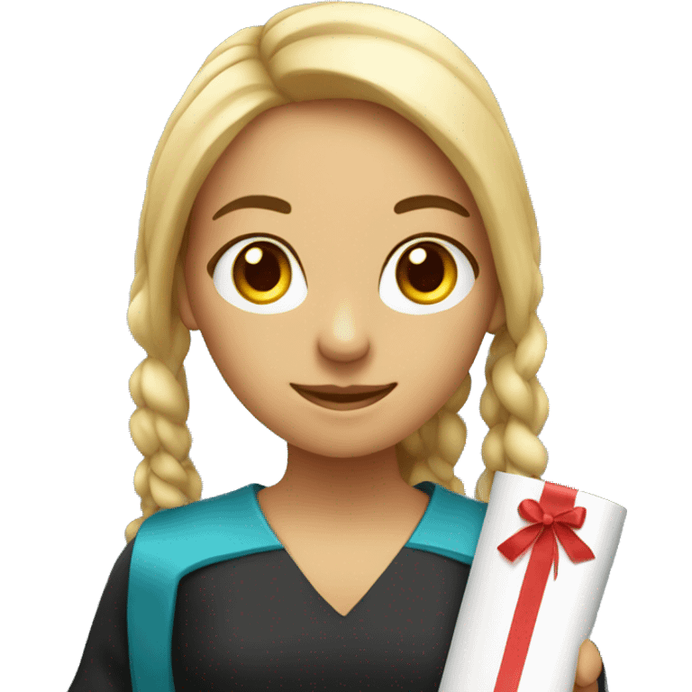 Student girl with diploma emoji