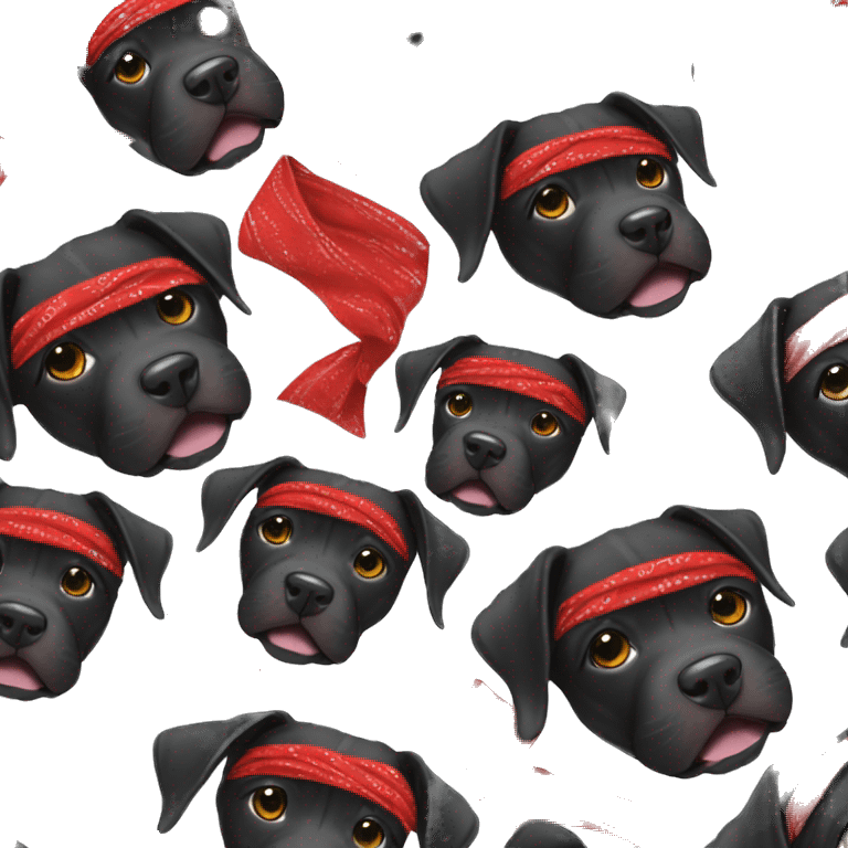 Black pitbull with red bandana emoji