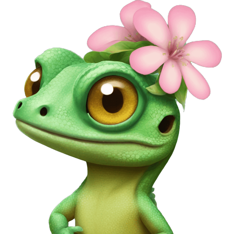 Lizard with flower eyes emoji