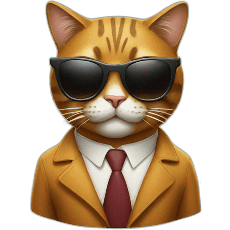 Cool cat wearing sunglasses and a cigar emoji