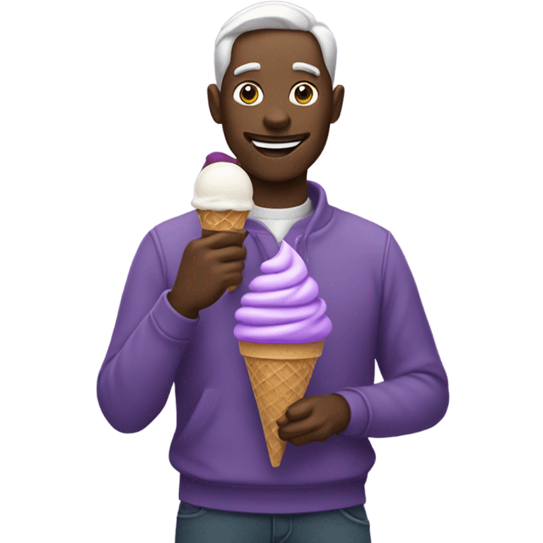 Purple man eating ice cream  emoji