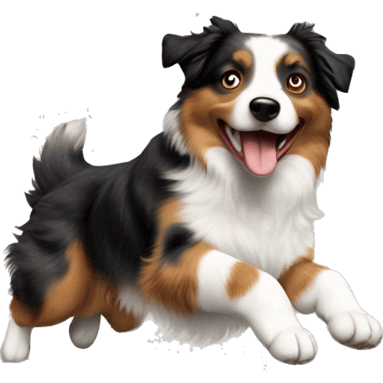 Australian shepherd jumping anvil emoji