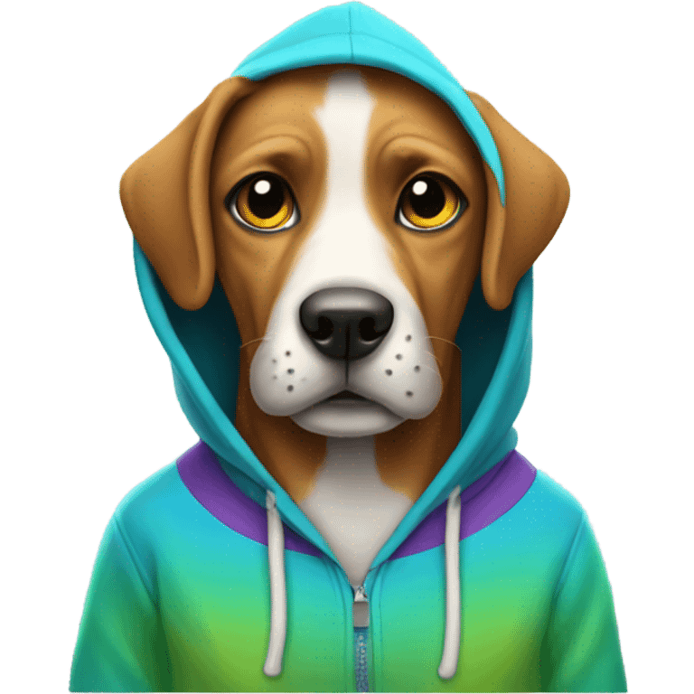 Dog wearing a hoodie emoji