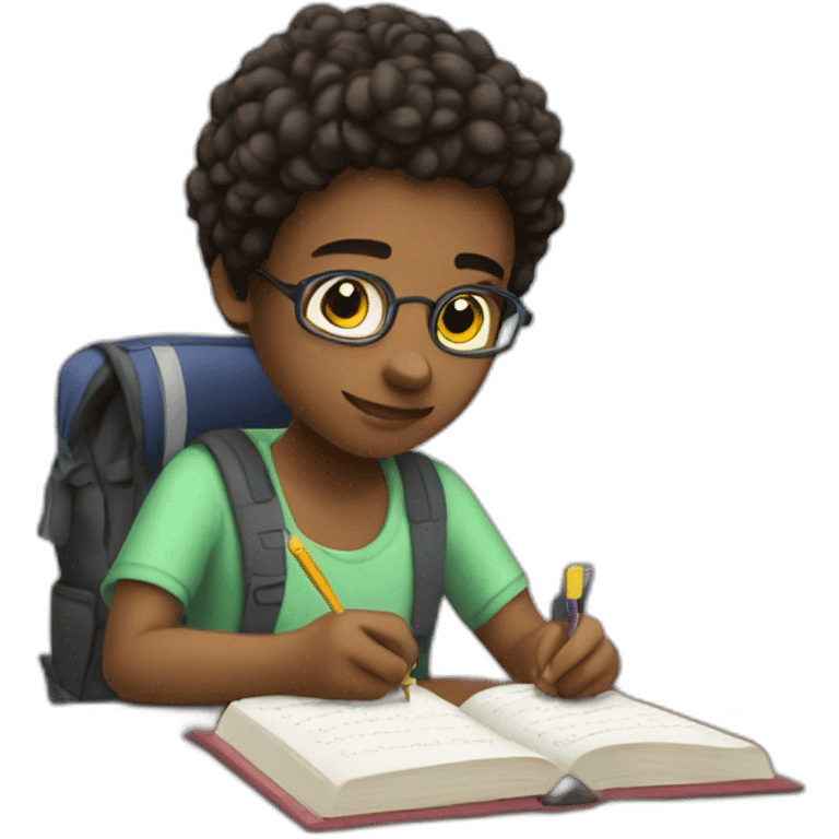 a teen writing in a journal emoji