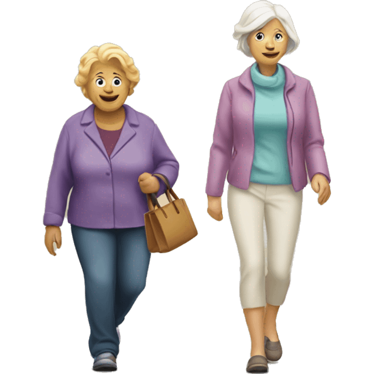 blond woman and grandmother walking emoji