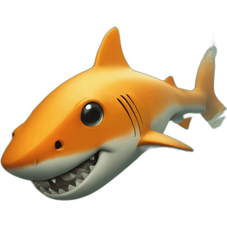 orange shark swimming in sewer emoji