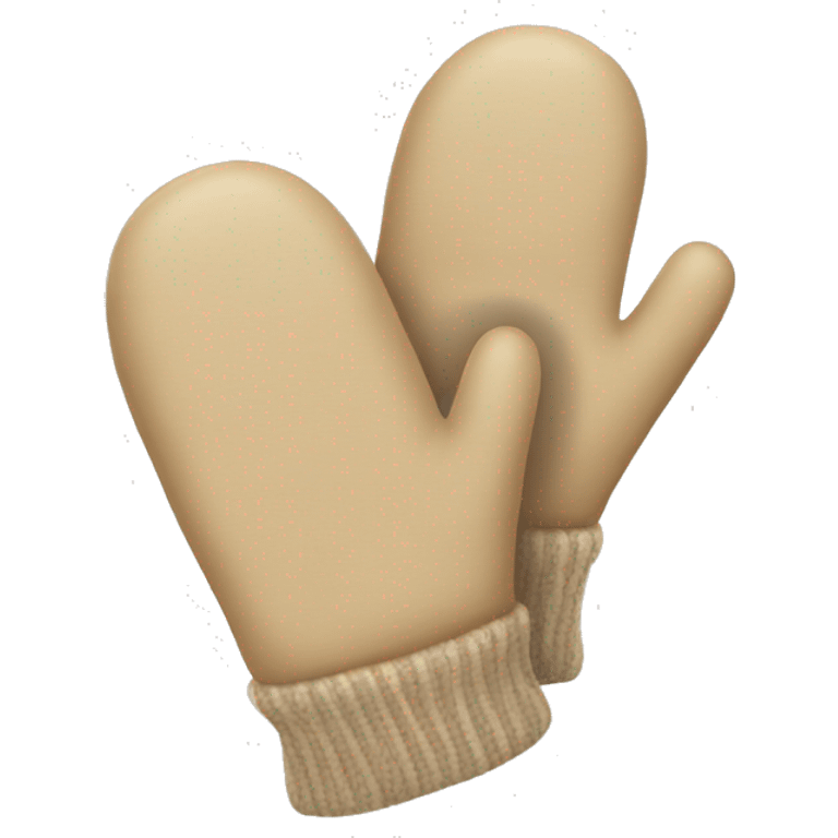 pair of beige winter mits emoji