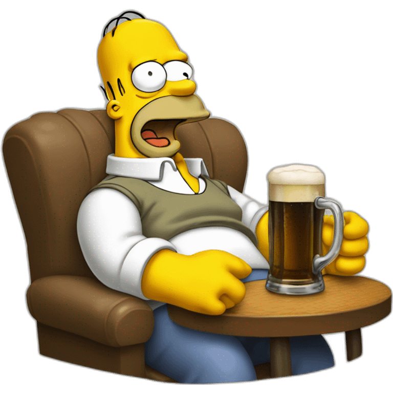 Homer simpson with beer emoji