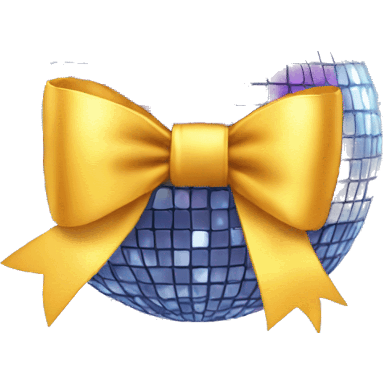 Disco ball with a bow on top emoji