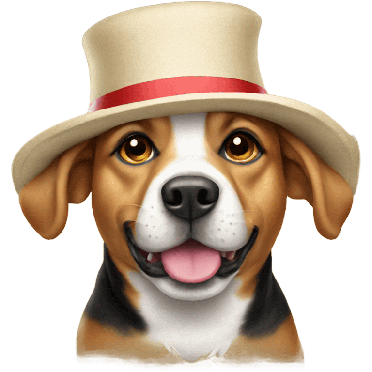 A winner dog with a hat  emoji