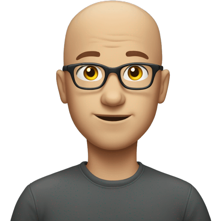 bald boy with glasses shoulder shrugging emoji