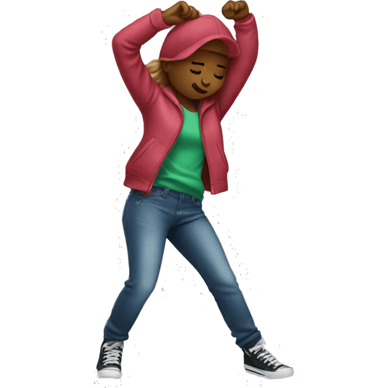 a girl dabbing  emoji