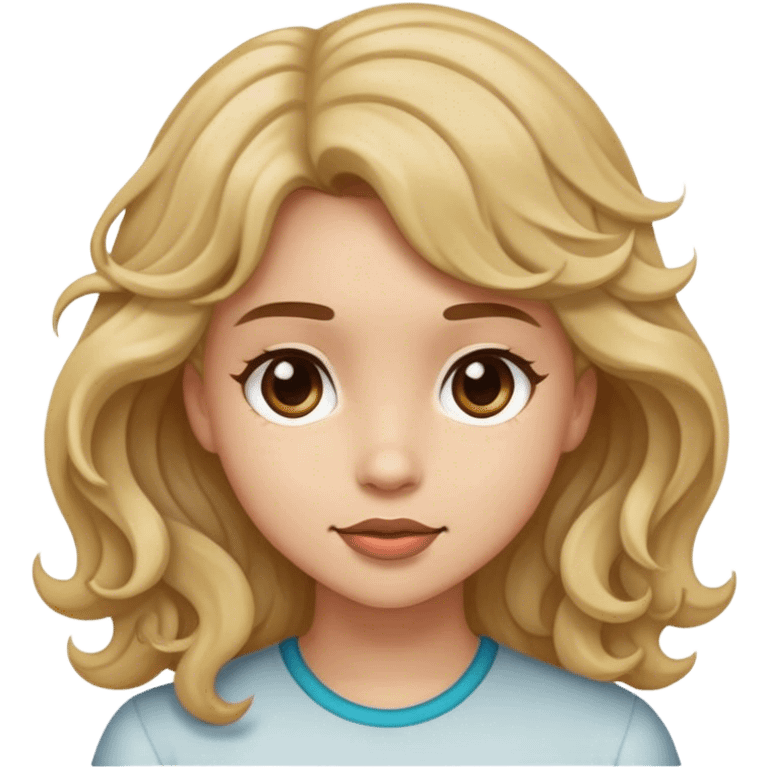 Girl with wavy hair and side bangs emoji