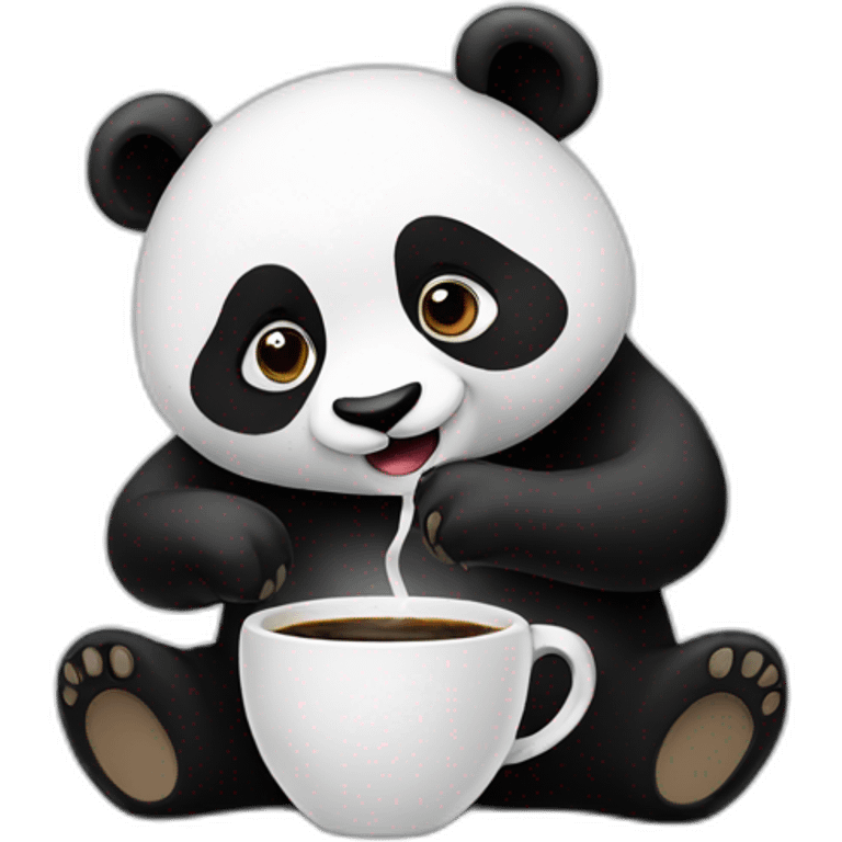 panda drinking coffee emoji