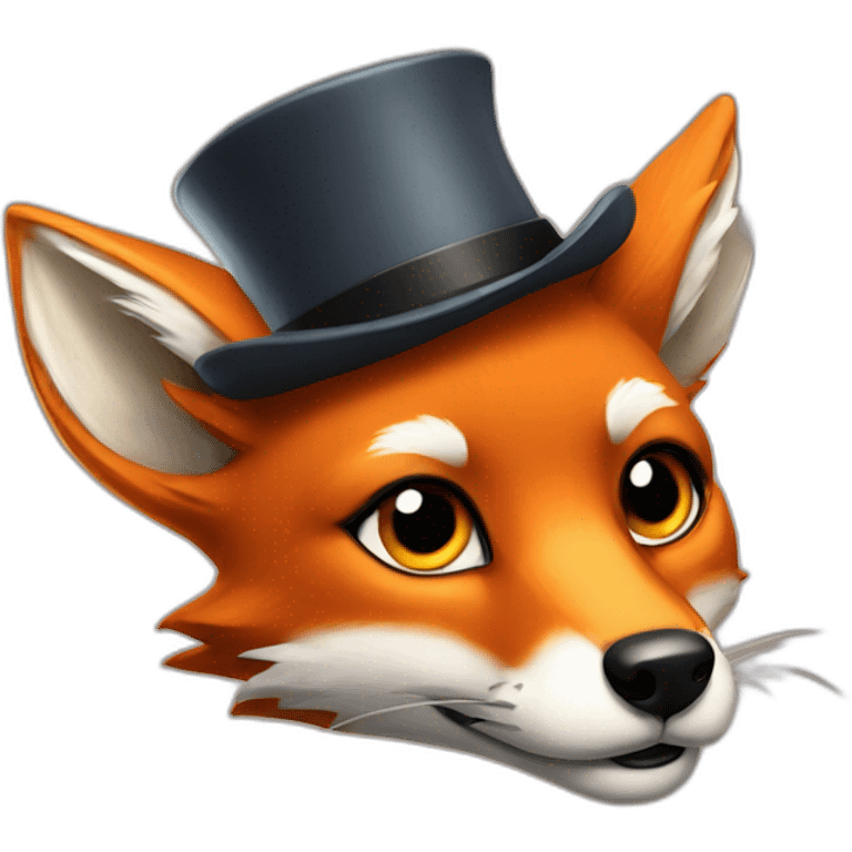 horny fox with hat emoji