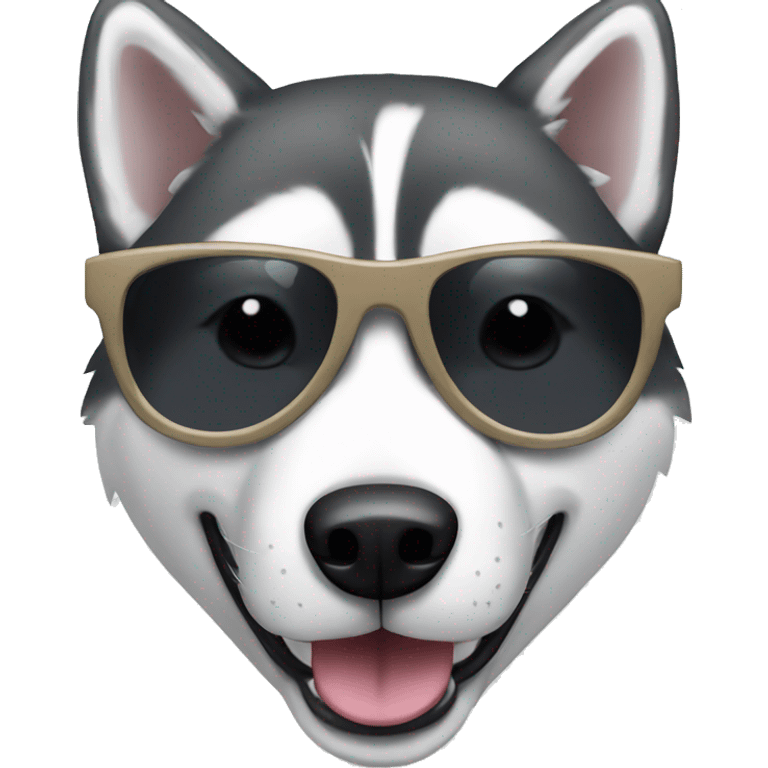 Husky wearing sunglasses emoji