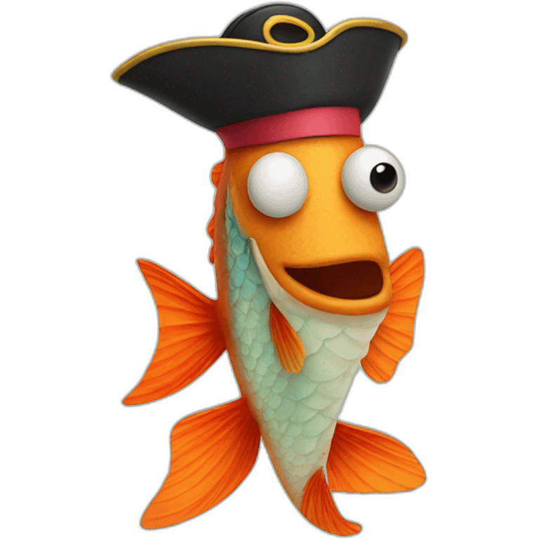 Fishstick with pirate hat emoji