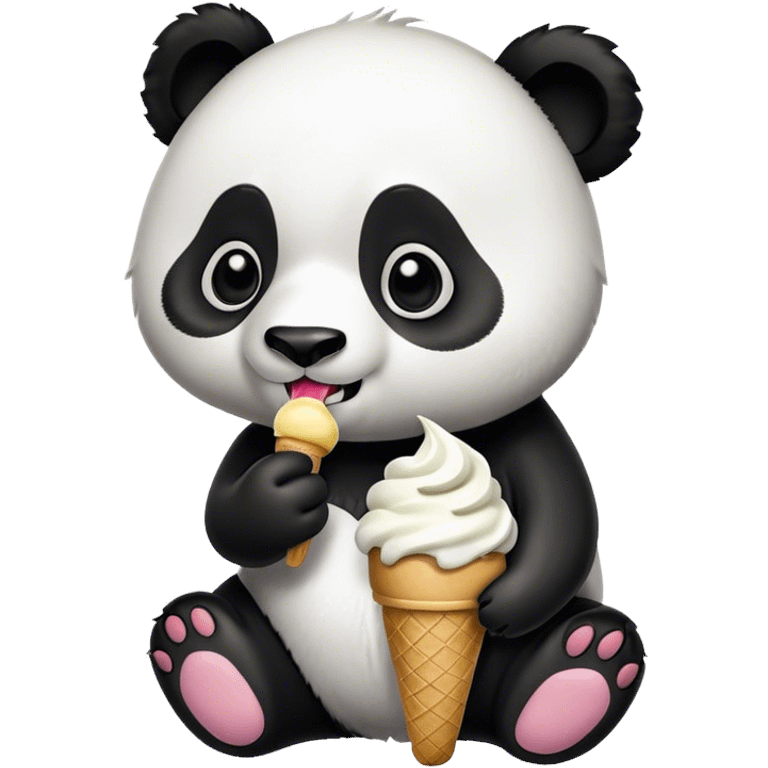 Panda eating ice cream emoji