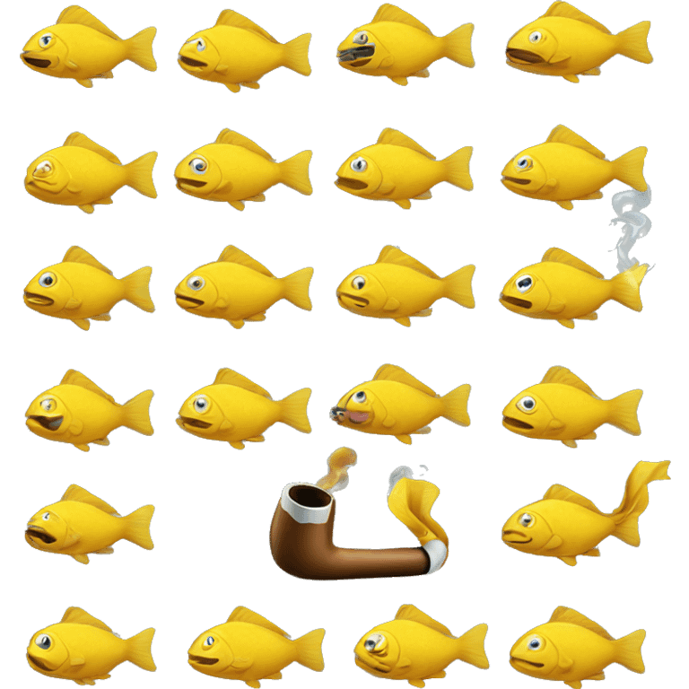 Yellow fish smoking a cigar emoji