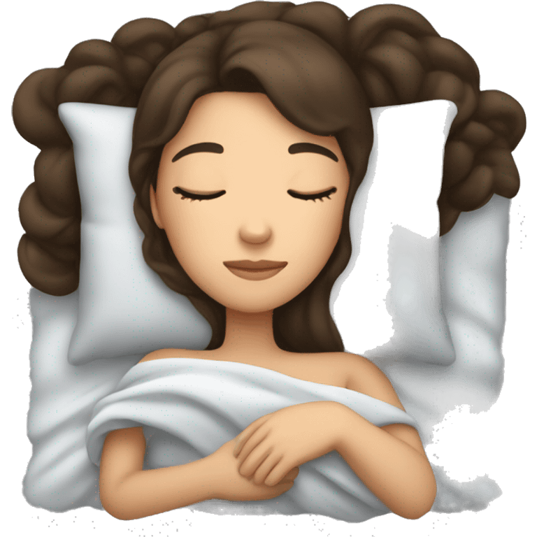 Brunette girl sleeping emoji