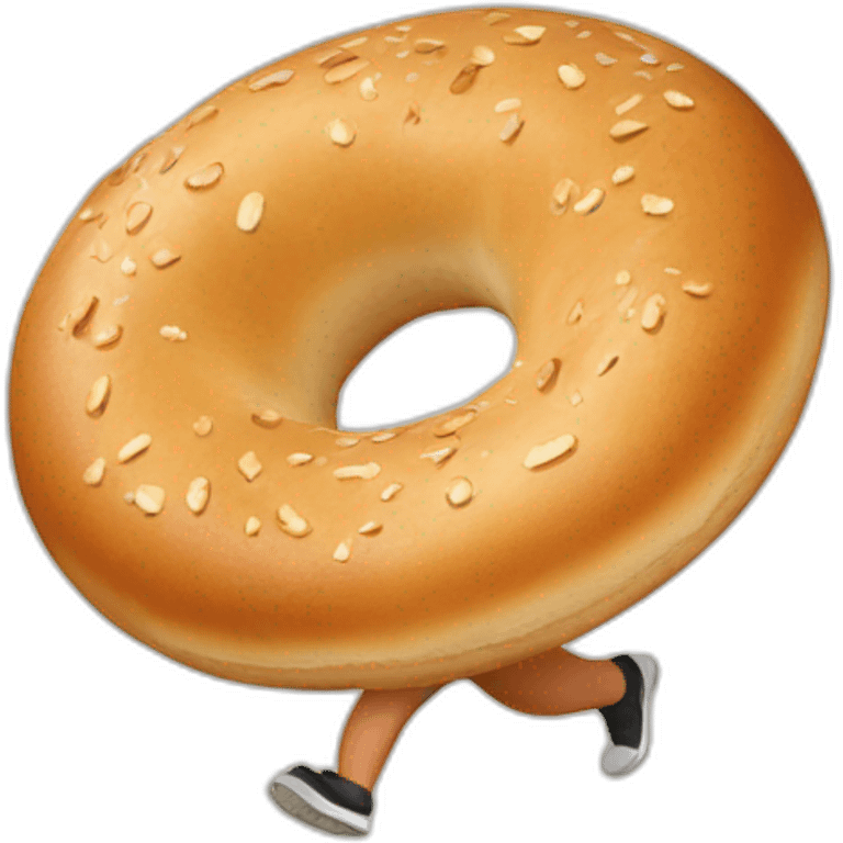 running bagel emoji