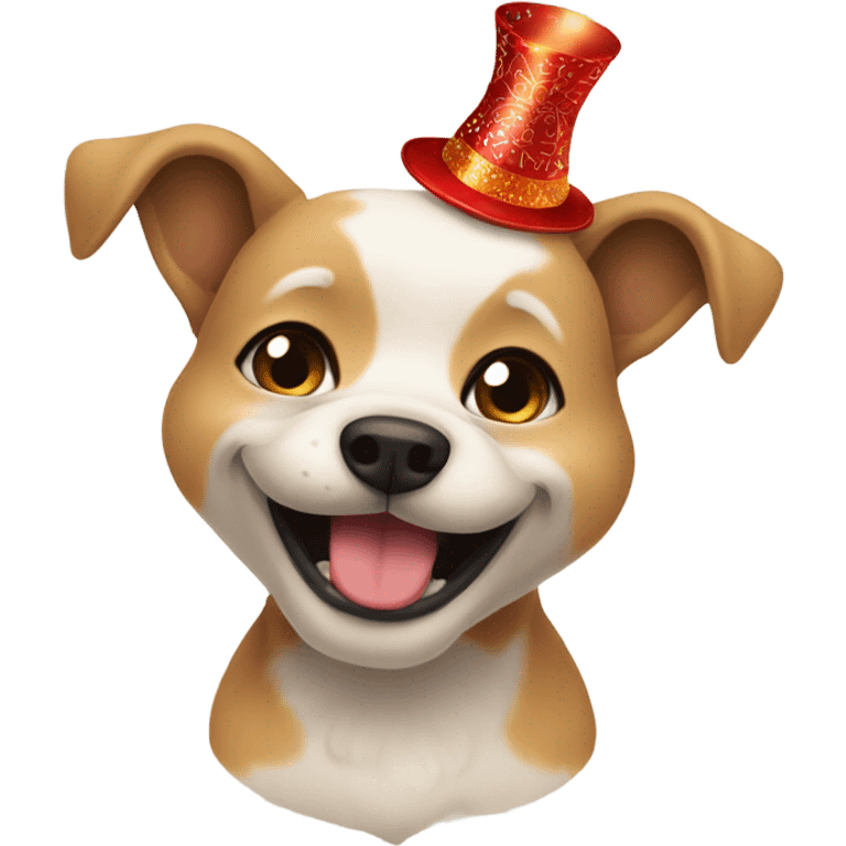 Cute dog celebrating New Year’s Eve emoji