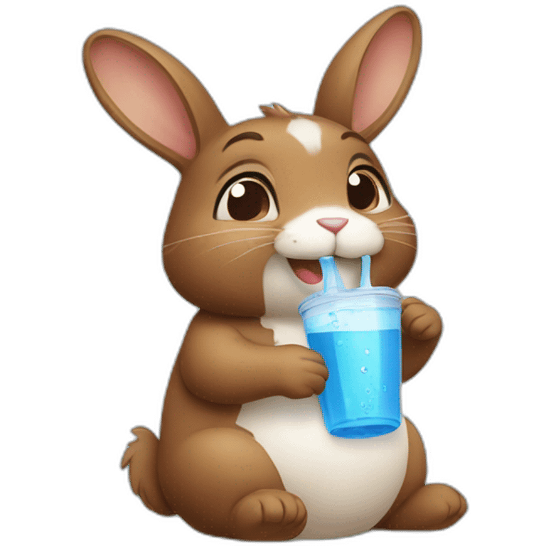 Brown Bunny drink water emoji