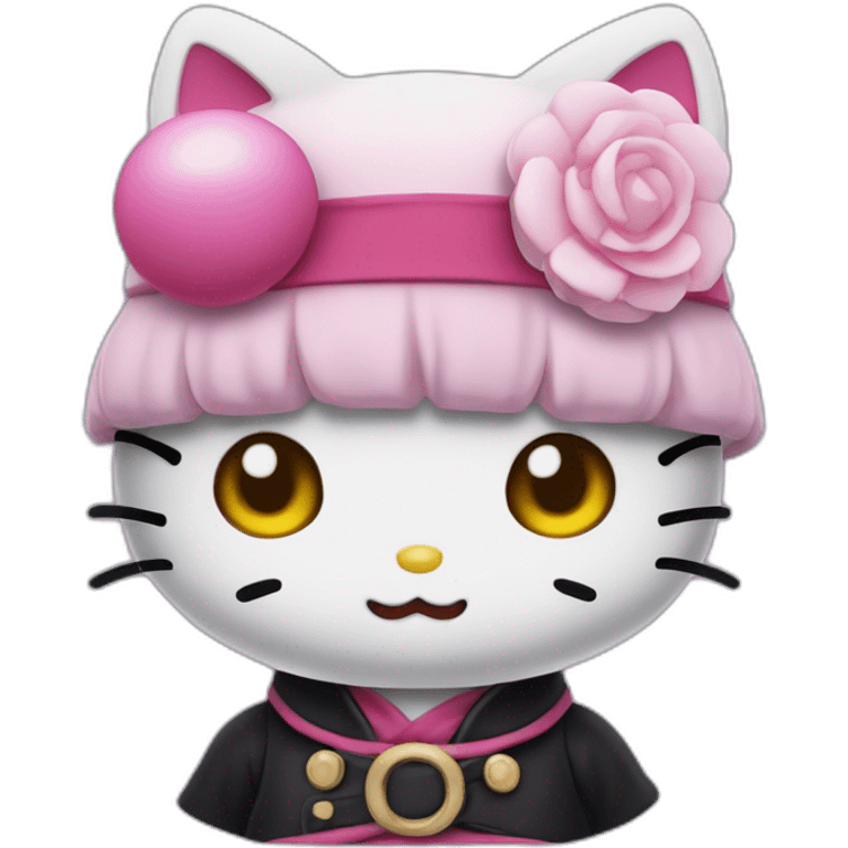 Hello kitty cosplaying gojo sotaro from jujutsu kaisen  emoji