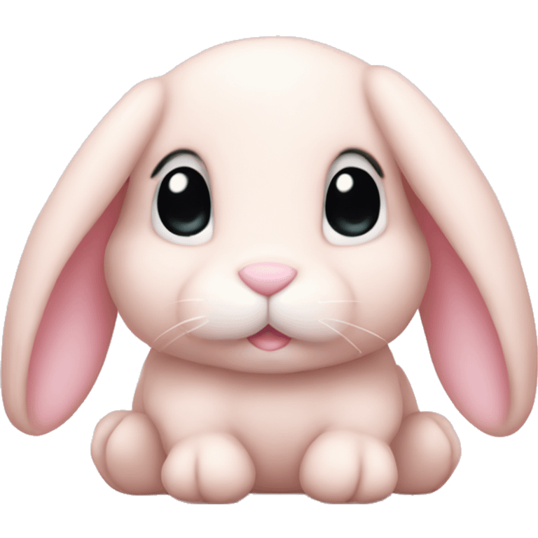 pale pink bunny stuffed animal with lop ears emoji