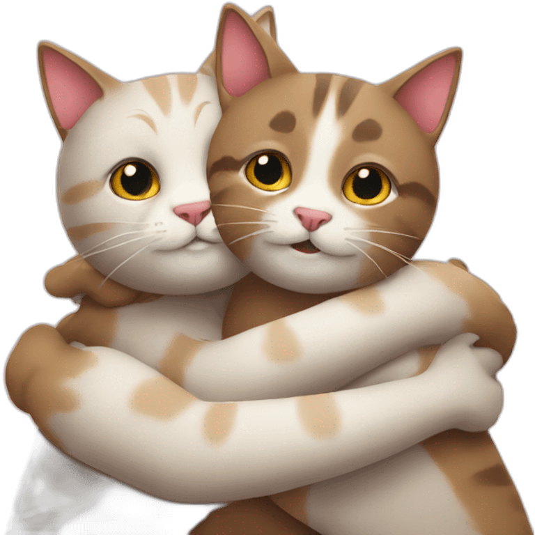 7 cats hugging emoji