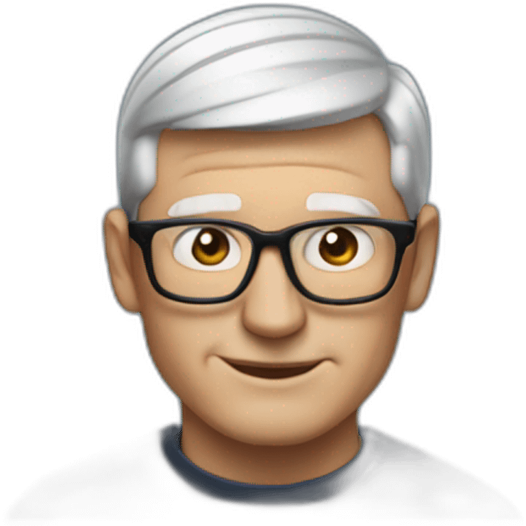 tim cook with a macbook pro emoji