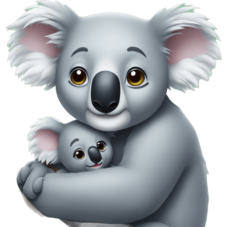 Big koala hugging baby koala emoji