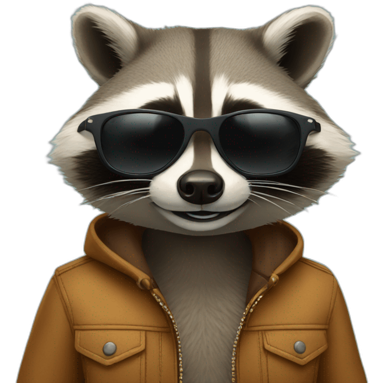 Raccoon with sunglasses emoji