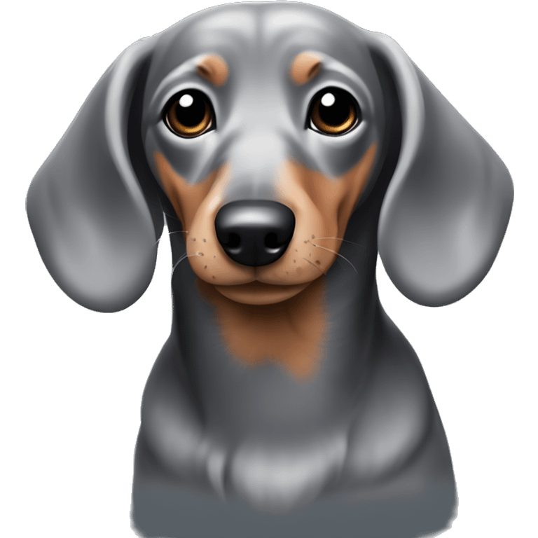 Grey and black dachshund  emoji