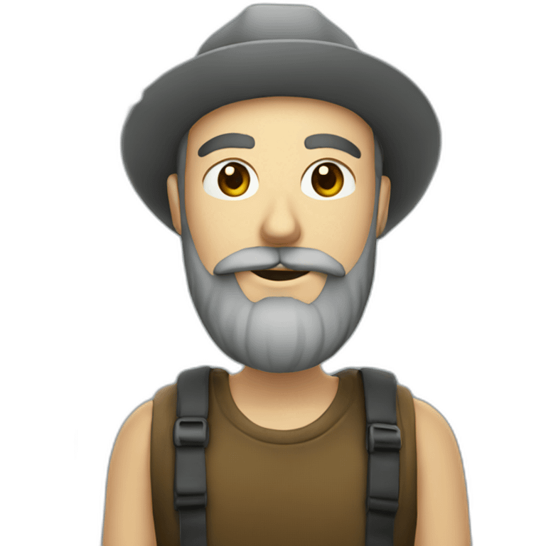 man with beard and a vaper emoji