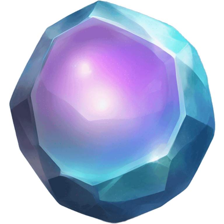 An opalescent rock gem in an orb emoji