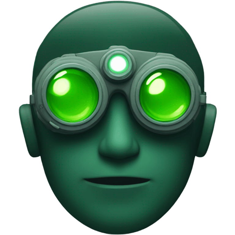 Night vision goggles with green circles emoji