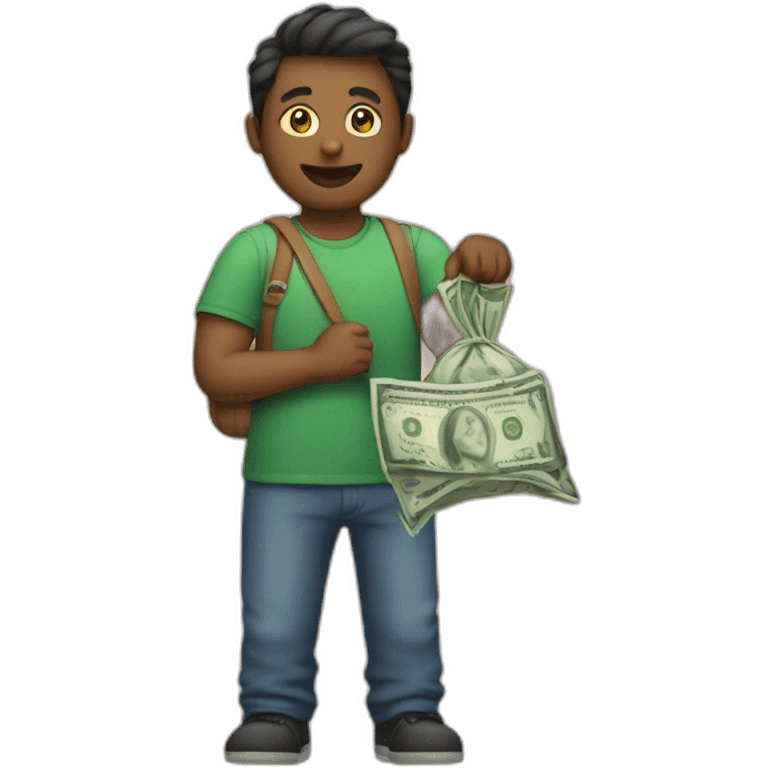 holding a bag of money emoji