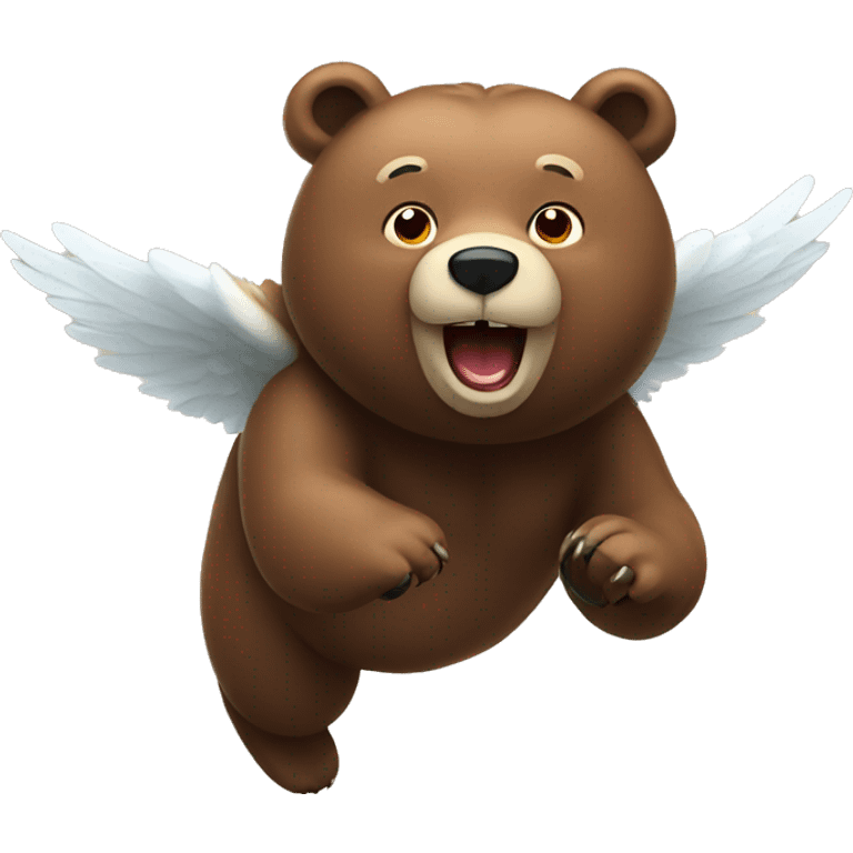 Bear flying emoji