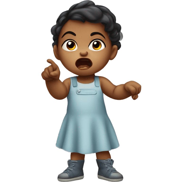 angry baby girl pointing with hand emoji