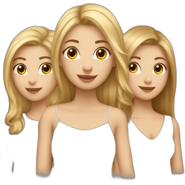 friendgroup of 3 - 2 blondies and 1 brown haird girl emoji